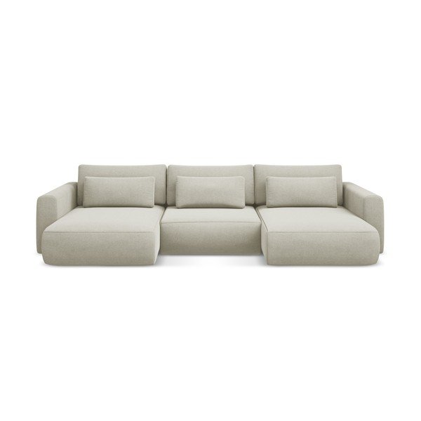 Beżowy rozkładany/ze schowkiem narożnik (w kształcie litery U) Kapua – Makamii