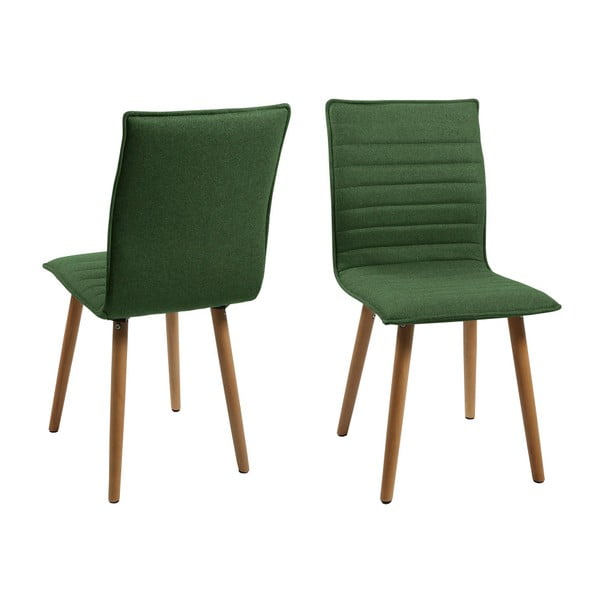Zestaw 2 zielonych krzeseł Actona Karla