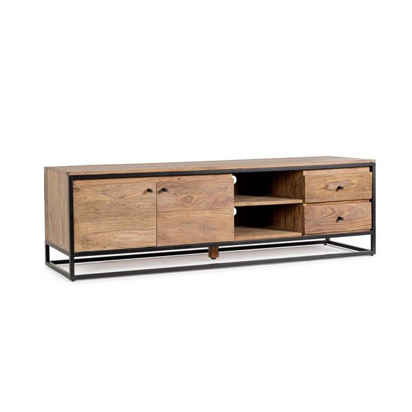 Szafka pod TV z litego drewna sheesham w naturalnym kolorze 175x50x45 cm Nartan – Bizzotto-image-2