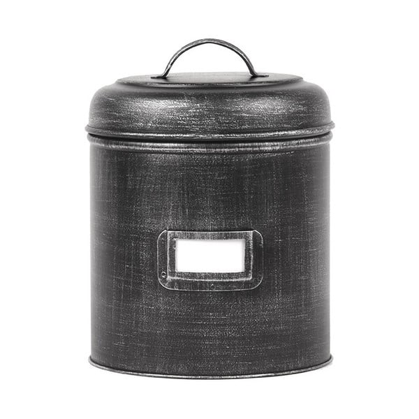Czarny pojemnik metalowy LABEL51, ⌀ 19,5 cm