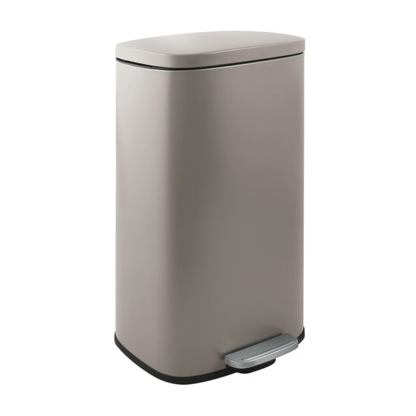 Szarobrązowy stalowy kosz na śmieci z pedałem 50 l   Akira – Spirella