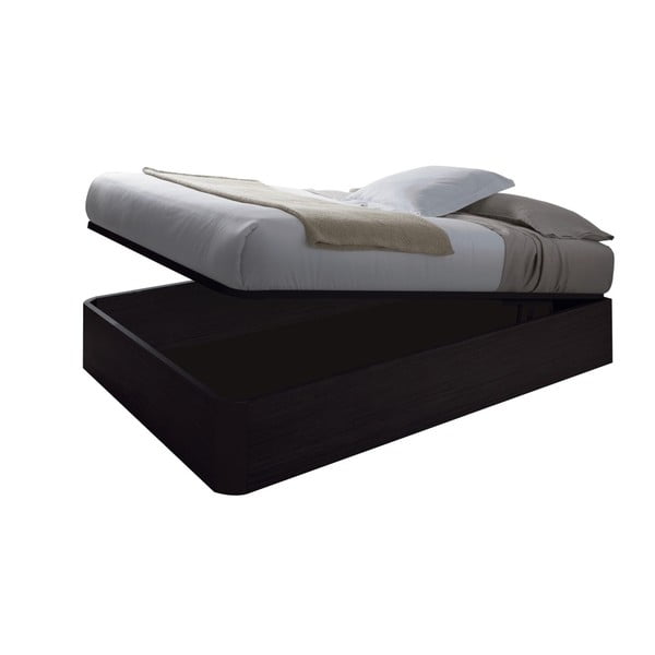Czarne łóżko ze schowkiem 13Casa Volo, 150x190 cm