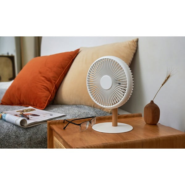 Kremowa lampa stołowa z wiatrakiem i zdalnym sterowaniem (wys. 26 cm) Beyond – Gingko-image-4