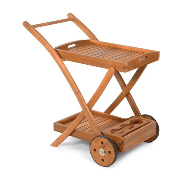 Ogrodowy wózek do serwowania z drewna akacji Fieldmann