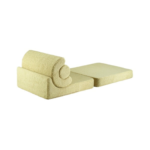 Zielony fotel dziecięcy z materiału bouclé Flipster – Wigiwama-image-1