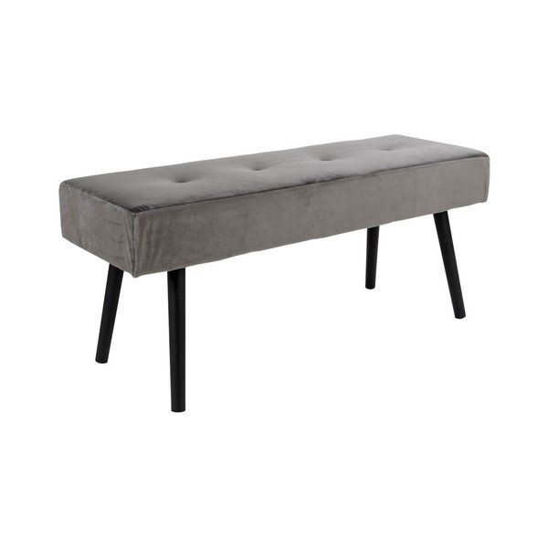 Szara ławka tapicerowana z aksamitnym obiciem House Nordic Skiby, 100x35 cm-image-2