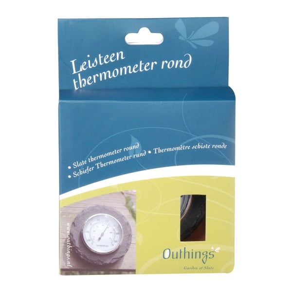 Wiszący zewnętrzny termometr z łupku Esschert Design, Ø 10 cm-image-2