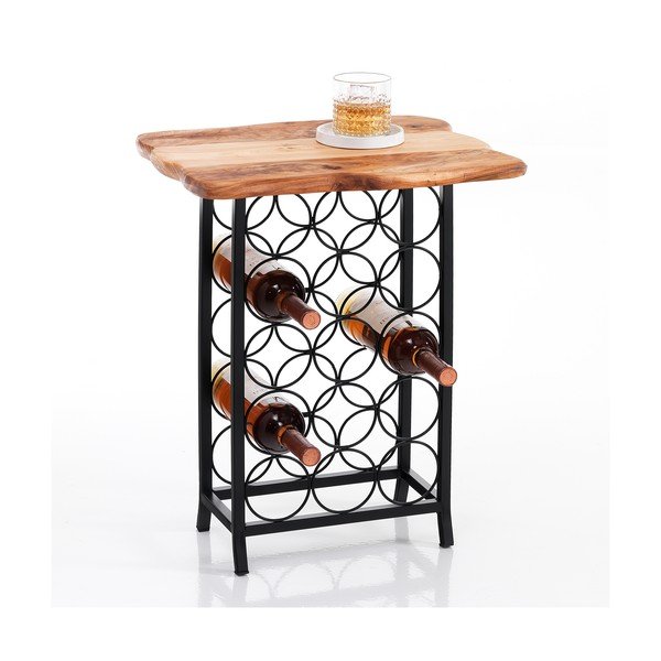 Czarno-naturalny metalowy regał na wino liczba butelek 15 46x56x35,5 cm Ras – Tomasucci-image-1
