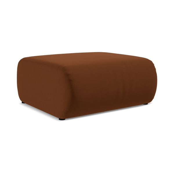 Pomarańczowy/brązowy aksamitny podnóżek Ekahi – Makamii-image-2