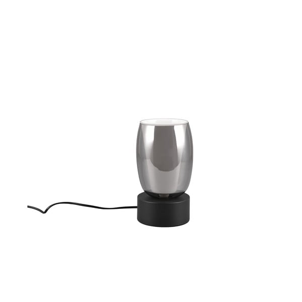 Lampa stołowa w czarno-srebrnym kolorze ze szklanym kloszem (wysokość 24 cm) Barret – Trio Select