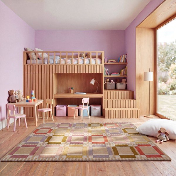 Wełniany dywan tkany ręcznie w naturalnym kolorze 140x200 cm Quadro Wool – Flair Rugs-image-2