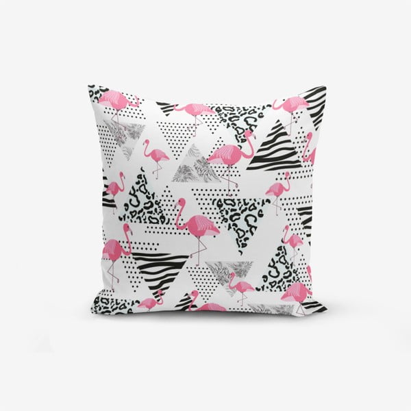 Poszewka na poduszkę z domieszką bawełny Minimalist Cushion Covers With Points Flamingo, 45x45 cm