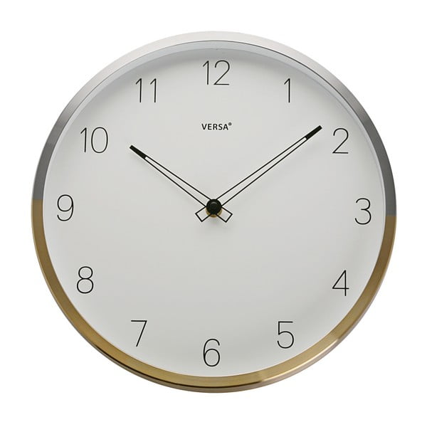 Zegar w ramie w kolorze złota Versa Halga, ⌀ 30 cm