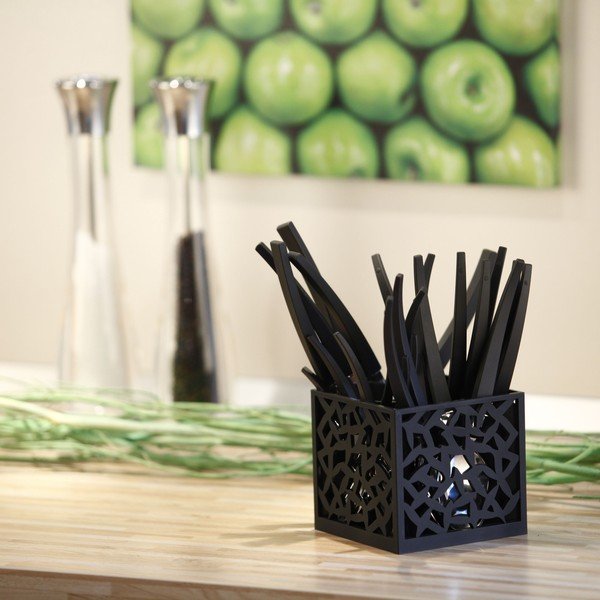 Zestaw 24 czarnych sztućców Vialli Design Mia-image-1