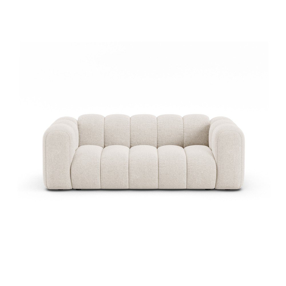Kremowa sofa z tkaniny szenilowej 200 cm Lupine – Micadoni