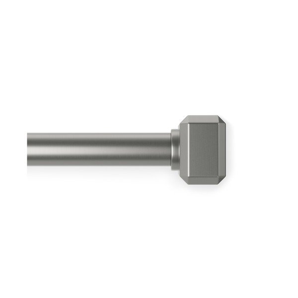 Stalowy regulowany karnisz w kolorze matowego srebra 107 - 305 cm Geo – Umbra