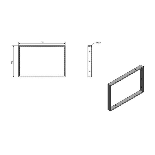 Czarny stalowy stelaż pod blat 49x4 cm – Sapho-image-3