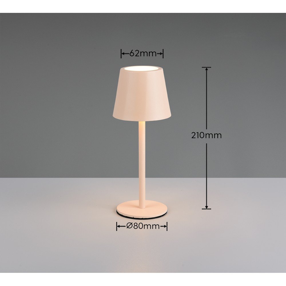 Kremowa lampa stołowa LED z metalowym kloszem (wysokość 21 cm) Diaz – Reality (zdjęcie 6)