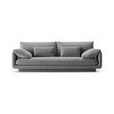 Jasnoszara aksamitna sofa 220 cm Torino – Micadoni 