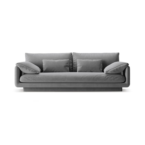 Jasnoszara aksamitna sofa 220 cm Torino – Micadoni 