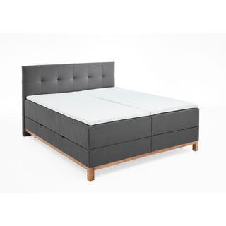 Ciemnoszare łóżko boxspring ze schowkiem 180x200 cm Catania − Meise Möbel