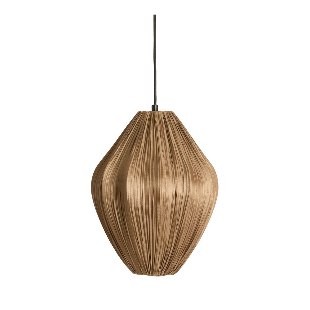 Brązowa lampa wisząca z tekstylnym kloszem ø 12 cm Verita – Light & Living