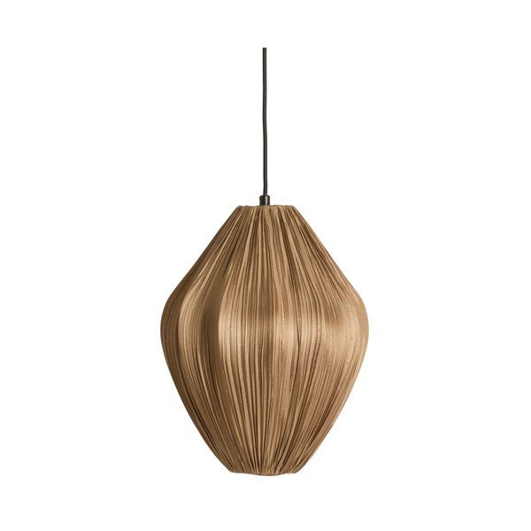 Brązowa lampa wisząca z tekstylnym kloszem ø 12 cm Verita – Light & Living