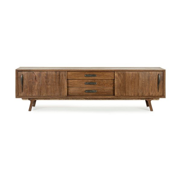 Szafka pod TV z litego drewna mango w naturalnym kolorze 200x60x43 cm Sherman – Bizzotto-image-3