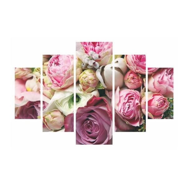Obraz wieloczęściowy Roses Are Pink, 92x56 cm