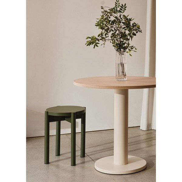 Zielony stołek z litego drewna bukowego Hopp – noo.ma-image-1