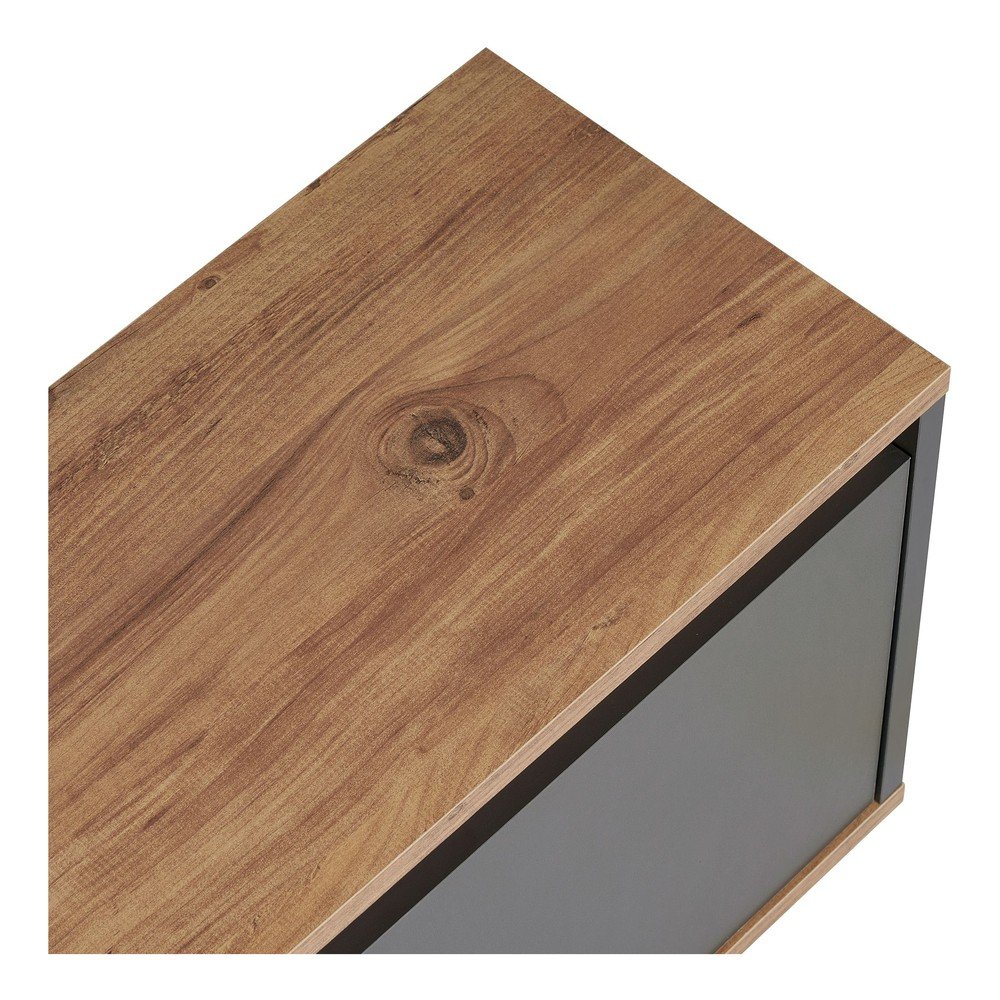Antracytowa szafka pod TV 160x42x30 cm Sentinel – Kalune Design (zdjęcie 5)