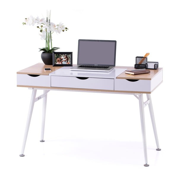 Biurko z blatem w dekorze dębu 60x120 cm Faryn – Homede-image-3