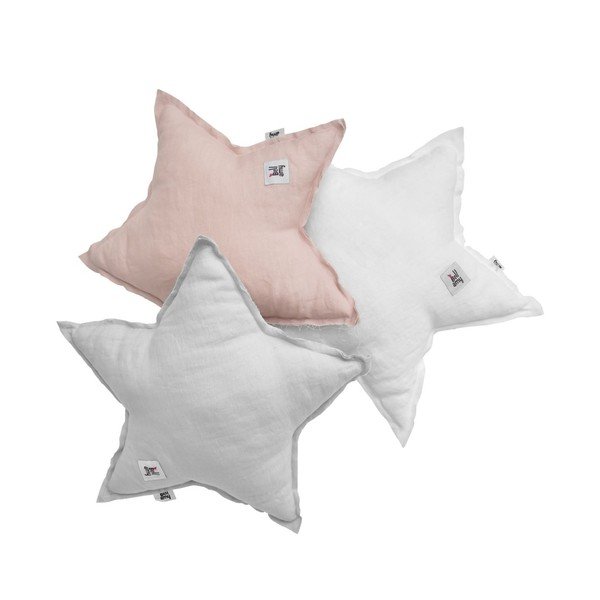 Szara lniana poduszka dziecięca w kształcie gwiazdki BELLAMY Stone Gray-image-2
