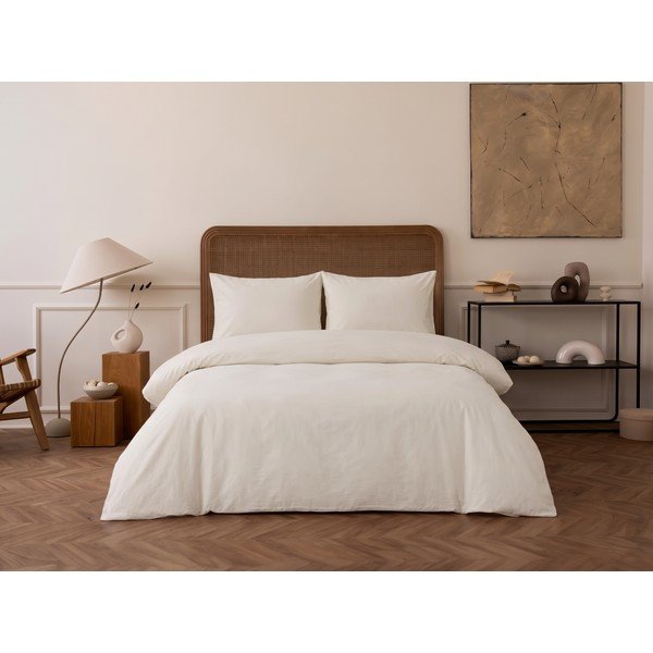Beżowa pościel dwuosobowa z satyny bawełnianej 240x220 cm Elegant – Mijolnir-image-1