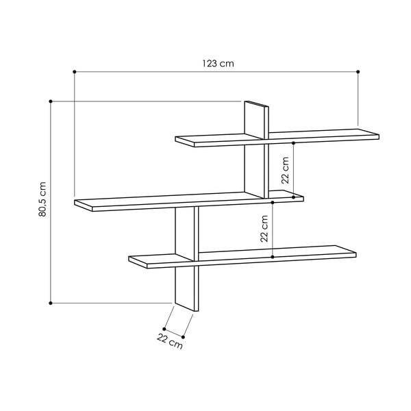 Antracytowa wielopoziomowa półka 123 cm Leo – Kalune Design-image-4