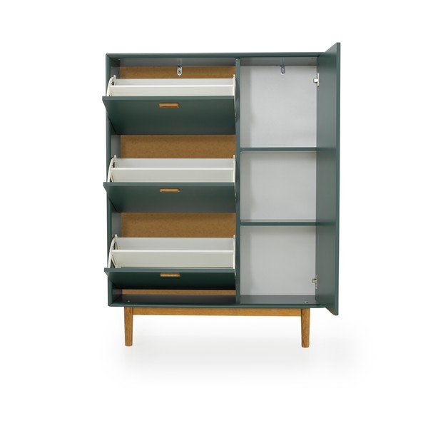 Zielona uchylna szafka na buty Svea – Tenzo-image-2