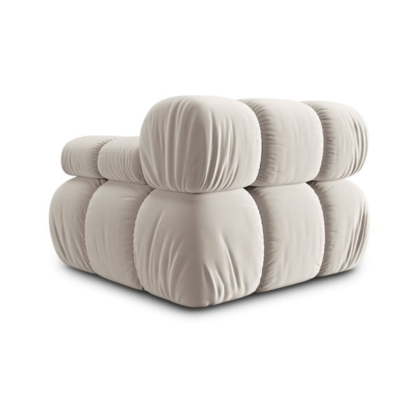 Beżowy aksamitny moduł sofy (prawostronny) Bellis – Micadoni -image-4