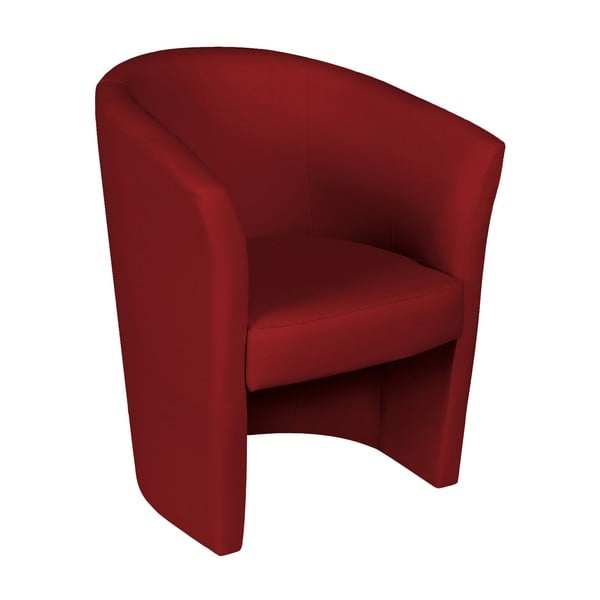 Czerwony fotel ze skóry ekologicznej Evergreen House Galia