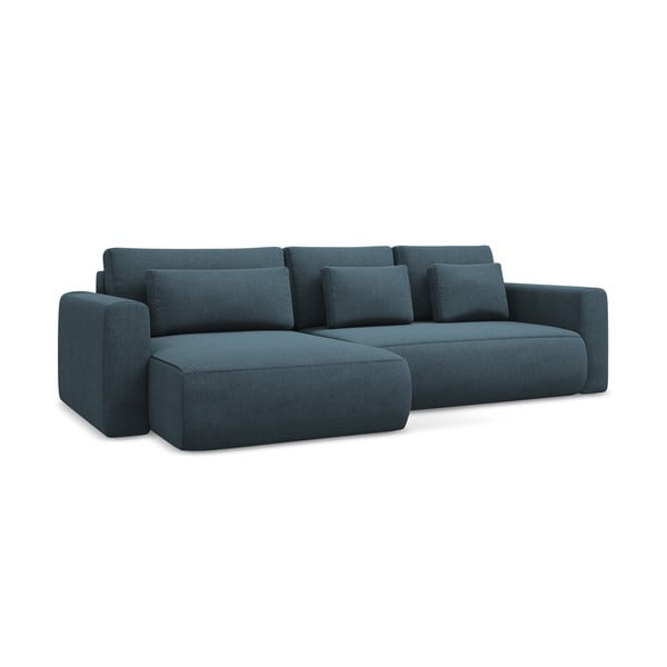 Niebieski rozkładany/ze schowkiem narożnik (lewostronny/z szezlongiem) Kapua – Makamii-image-3