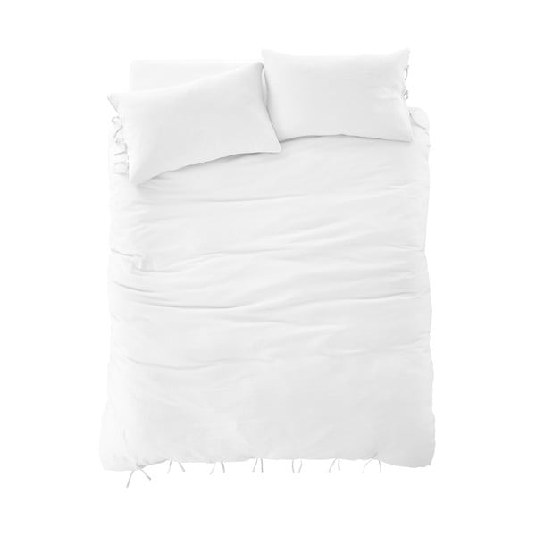 Biała pościel jednoosobowa muślinowa 135x200 cm Afra – Pineapple Elephant-image-2