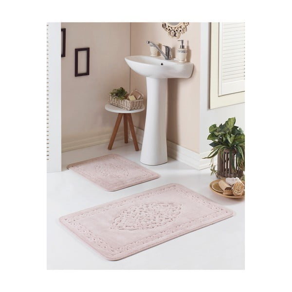 Zestaw 2 fioletowych dywaników łazienkowych Osmanli