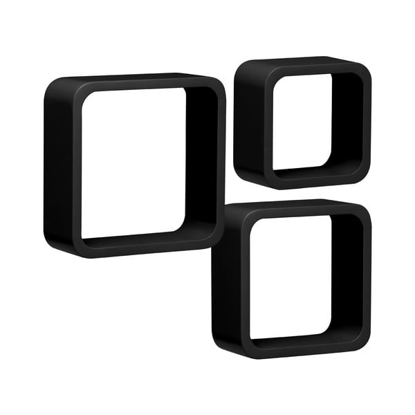 Zestaw 3 półek Cubes, czerne-image-1