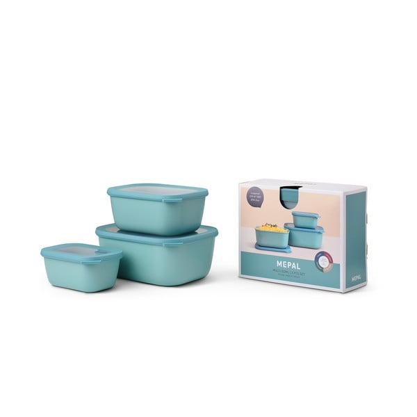 Zestaw 3 turkusowych pojemników na żywność Mepal Maxi-image-2