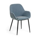 Niebieski tapicerowany fotel jadalniany Konna – Kave Home