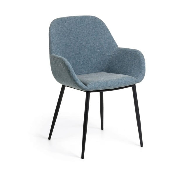 Niebieski tapicerowany fotel jadalniany Konna – Kave Home