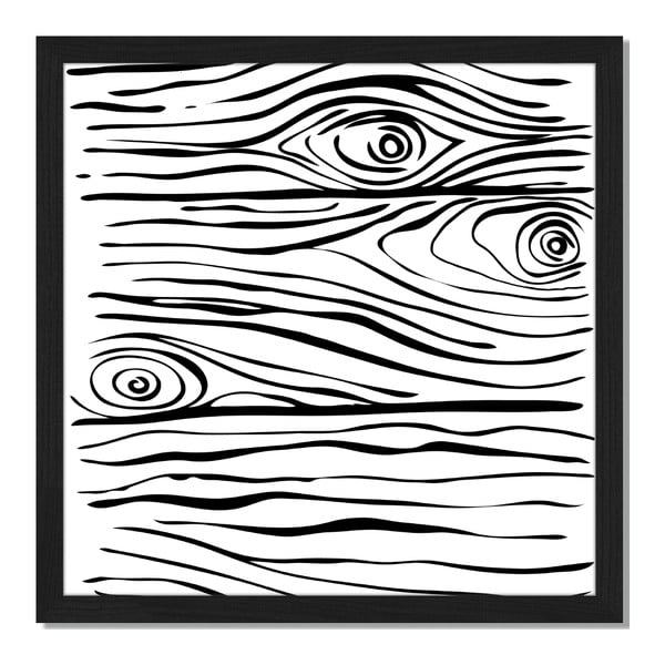 Obraz w ramie Liv Corday Provence Wood Black & White, 40x40 cm