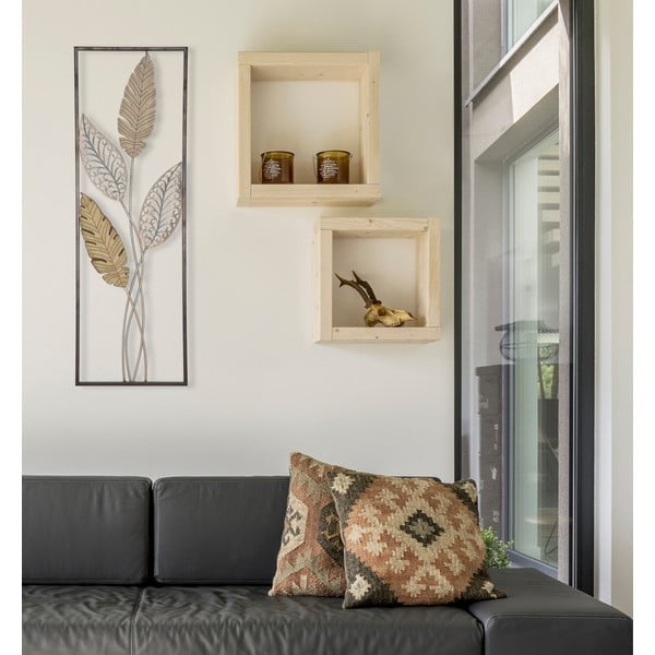 Dekoracja ścienna w złotym kolorze Mauro Ferretti Foglie, 30,5x91 cm-image-1