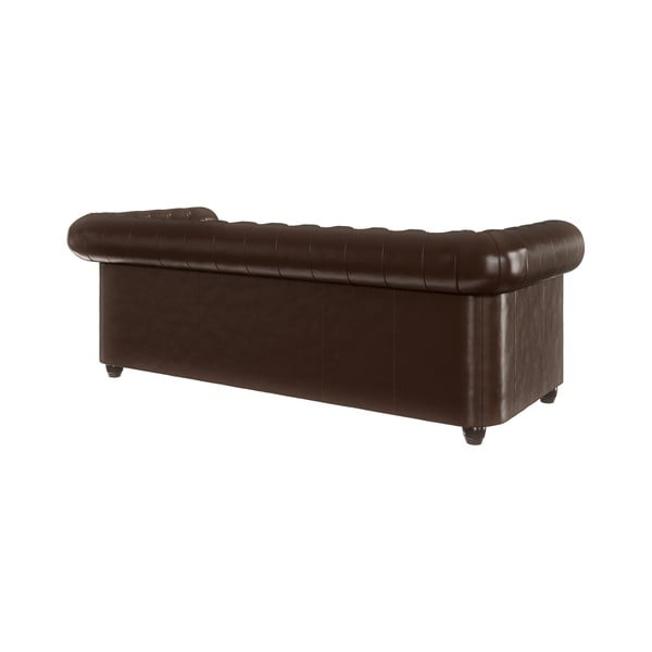 Ciemnobrązowa sofa z imitacji skóry 203 cm York – Ropez-image-2