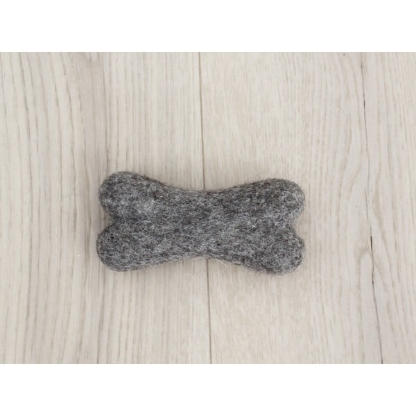 Orzechowobrązowa wełniana zabawka dla zwierząt w kształcie kościWooldot Pet Bones, dł. 14 cm-image-1