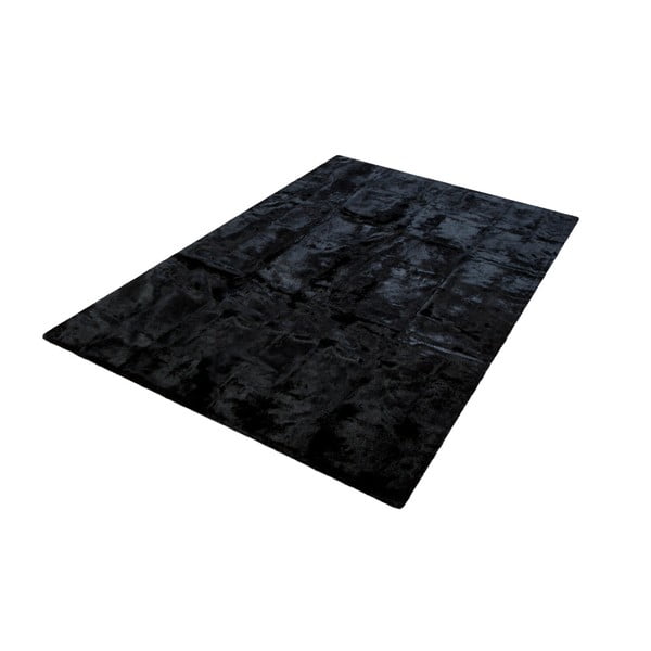 Czarny dywan z króliczej skóry Pipsa Blanket, 180x120 cm